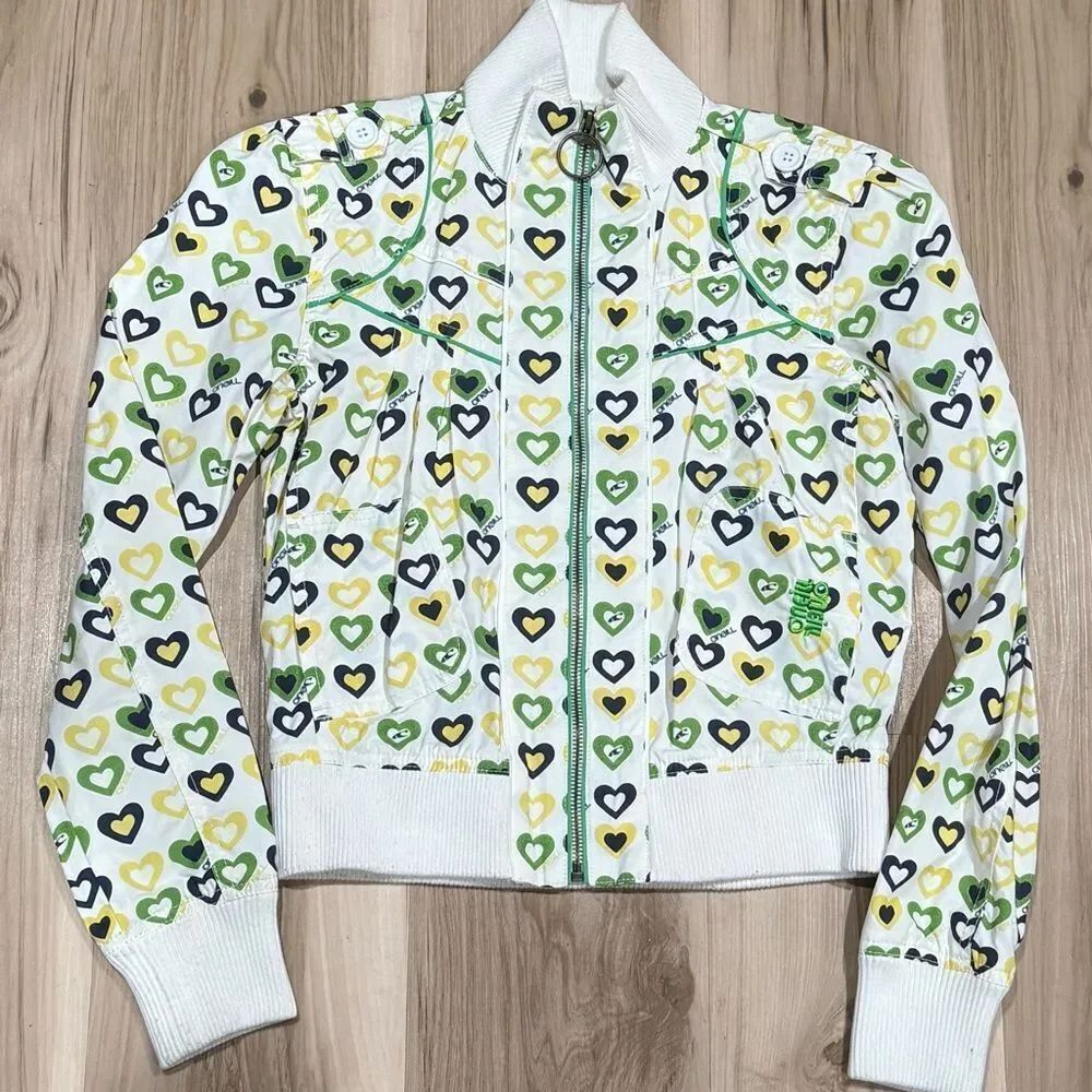 O’Neill Y2K Hearts Multicolored Zip Up Jacket Women’s Small